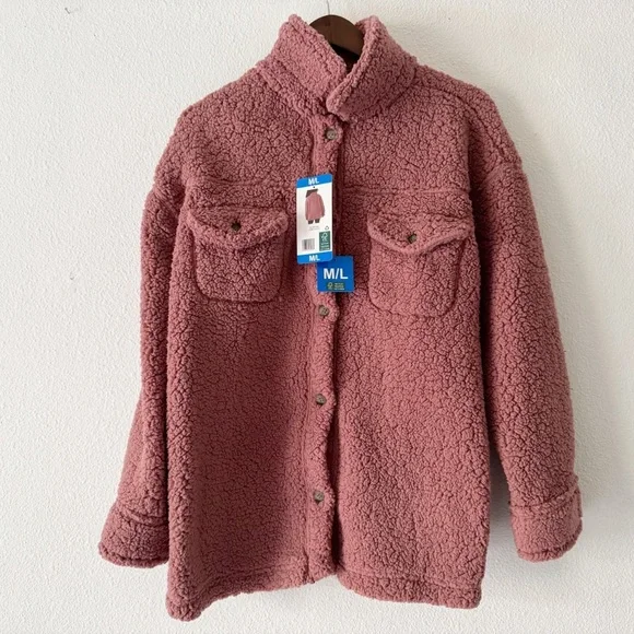 32 Degrees Heat Sherpa Shacket Cozycore Hygge M/L Shacket Loungewear Fall Winter - Picture 2 of 12